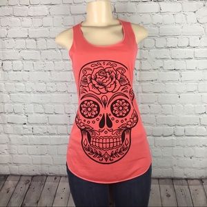 Sugar Skull Graphic Design Shirt Blue Small/Medium